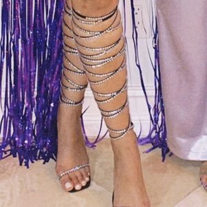 Fashion Nova Rhinestone Wrap up heels as seen on Euphoria Size 9